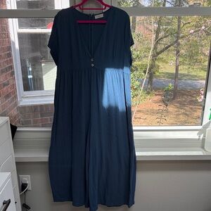 NATURAL LIFE Navy V-Neck Jumpsuit Romper Sz XL